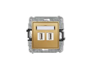 MINI Gniazdo podwójne 2xUSB-AA 3.0 złoty 29MGUSB-6