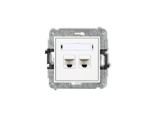 MINI Gniazdo komputerowe podwójne 2xRJ45 kat. 6 8-stykowy biały MGK-4