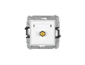 MINI Gniazdo pojedyncze RCA (typu cinch - żółty pozłacany) biały MGRCA-1