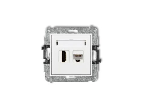 MINI Gniazdo pojedynczego HDMI + gniazdo komputerowe 1xRJ45 kat.5e 8-stykowy biały MGHK