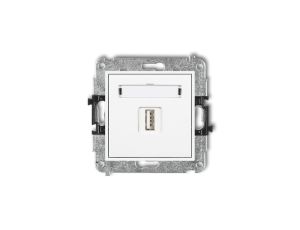 MINI Gniazdo pojedyncze USB-AA 2.0 białe MGUSB-1