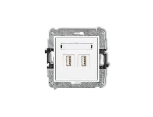MINI Gniazdo podwójne 2xUSB-AA 3.0 białe MGUSB-6