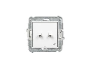 MINI Łącznik pojedynczy ze schodowym (wspólne zasilanie) w stylu amerykańskim biały MWPUS-10.1