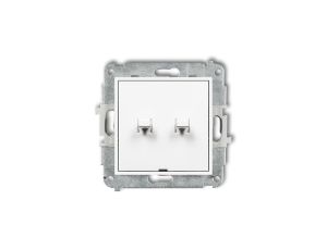 MINI Przycisk dwubiegunowy (dwa klawisze bez piktogramów osobne zasilanie) w stylu amerykańskim biały MWPUS-44.2