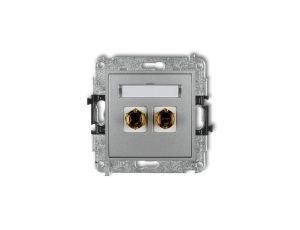 MINI Gniazdo głośnikowe pojedyncze (typu banan - czerwony i czarny pozłacany 4 mm2 do lutowania) srebrny metalik 7MGG-3