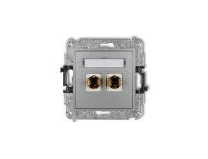 MINI Gniazdo głośnikowe pojedyncze (typu banan - czerwony i czarny pozłacany 4 mm2 skręcany) srebrny metalik 7MGG-4