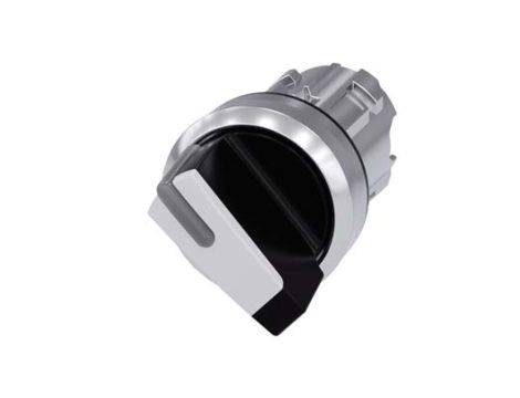 Napęd przełącznika 2 położeniowy O-I 22mm biały z podświetleniem z samopowrotem metalowy matowy Sirius 3SU1052-2BC60-0AA0