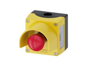 Kaseta z przyciskiem bezpieczeństwa 1R przez obrót żółta z kołnierzem IP69k SIRIUS ACT 3SU1801-0NA00-2AC2